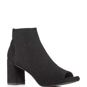Eileen Fisher Black Stretch Knit Open Toe Margate Sock Booties Size 7